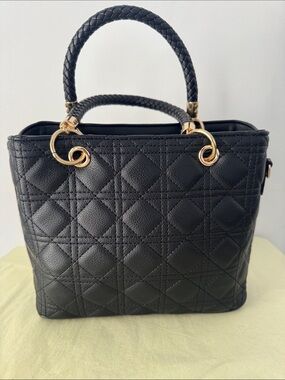 Black Quilted Top-Handle Women's Bag
